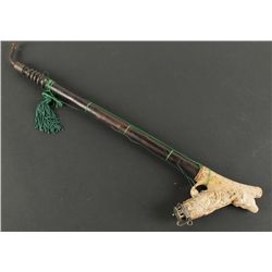 Carved Meerschaum Pipe Shows Stag & Hunting Items