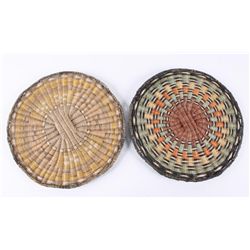 Lot of 2 Hopi Wicker Plaque with Nice Colors