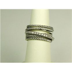 Exquisite Ladies 14K WG and Sterling Silver Ring