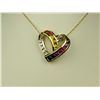 Image 1 : Colorful 10K YG Ladies Heart Design Necklace