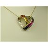 Image 2 : Colorful 10K YG Ladies Heart Design Necklace