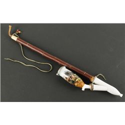 White Porcelain Pipe Shows Boy Hunting