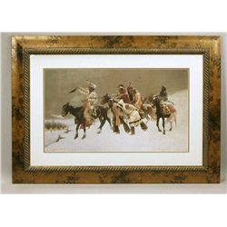 Fine Art Print Depicting an Indian Capture Scene