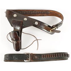 Lot of 2 Holster Rigs and Cartridge Belt