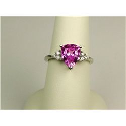 Colorful 10K White Gold Ladies Ring