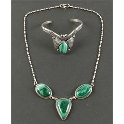 Malachite Necklace & Matching Bracelet