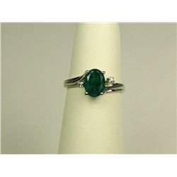 Colorful 10K White Gold Ladies Ring