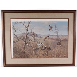 Fine Art Print Depicting a Man & Dog Bird Hunting