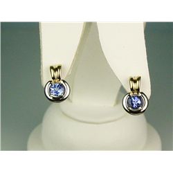 Sleek 14K 2-Tone Gold Ladies Earrings
