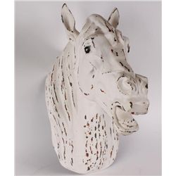 Resin Sculpture of a Horse Head Painted White