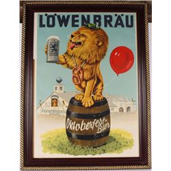 Lot of 2 Lowenbrau Items & 1 "Bull Durham" Poster