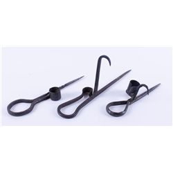 Lot of 3 Miner Candle Holders