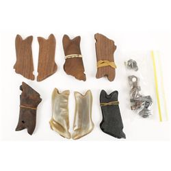 6 Sets of Luger Grips & 6 Luger Wooden Mag Bases