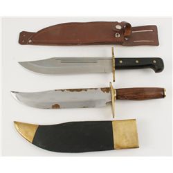 Lot of 2 Large Bowie Knives
