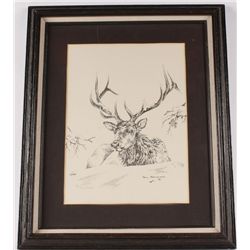 Fine Art Print Depicting a Bull Elk