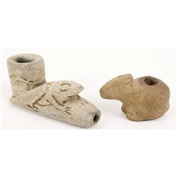 Lot of 2 Stone Effigy Pipes