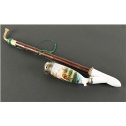 19th-20th Century White Porcelain Decoupage Pipe