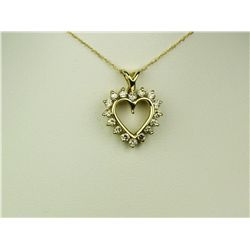 Pleasant 14K YG Ladies Heart Design Necklace