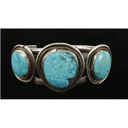 Ladies Native American 3 Cab Turquoise Bracelet
