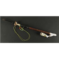 White Porcelain Pipe with Scene of Deer in Brush