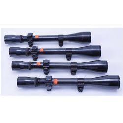 Lot of 4 Weaver Rifle Scopes with Rings