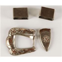 4 Piece Western Buckle Set - Marked Sterling