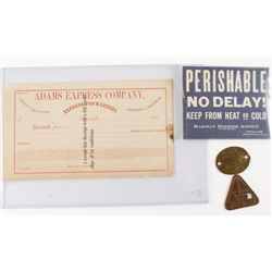 Lot of 3 "Adams Express Co" Items