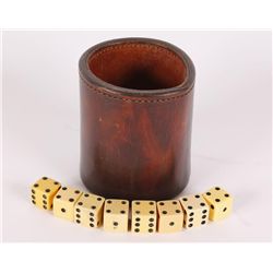 Leather Shaker, 9 Bake-a-Lite Dice, & a Hoof Lamp