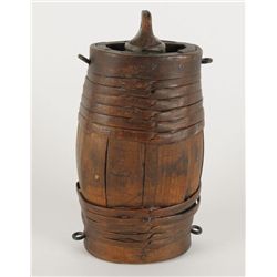 Small Wood 19th Century Whiskey Flask