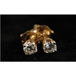 Traditional 14K YG Diamond Stud Earrings