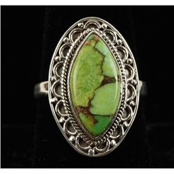 Sterling Silver Green Copper Turquoise Ring