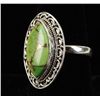 Image 2 : Sterling Silver Green Copper Turquoise Ring