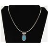 Image 1 : Sterling Silver Turquoise Slide Pendant and Chain