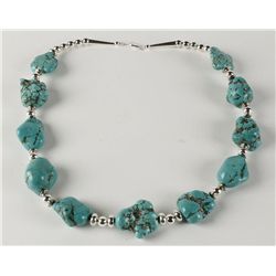 Morenci Rodium Mounted Nugget Necklace