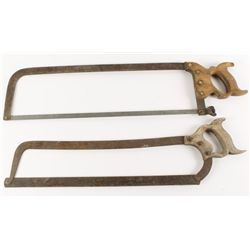 Lot of 2 Vintage Meat Saws with Handles