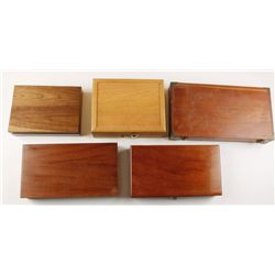 Lot of 5 Wooden Gun Boxes