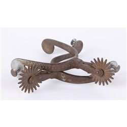 Iron Spurs with Etched Pattern