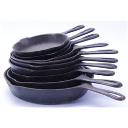 Lot of 9 Cast Iron Pans
