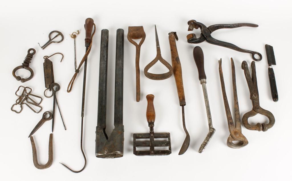 Lot Of 22 Vintage Blacksmith Tools