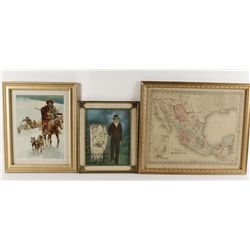 Lot of 2 Pictures and 1 Watercolor