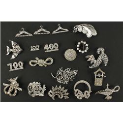 Lot of 19 Costume Jewelry Pins