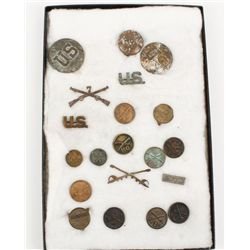Lot of Cavalry Buttons in Riker Mount