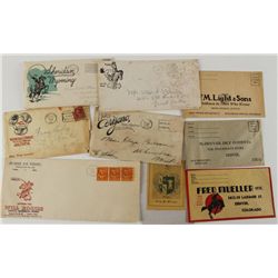 Lot of 8 Western Envelopes & 1 Book Plate