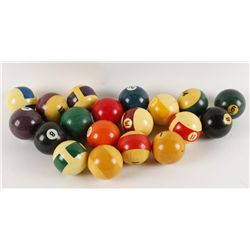 Set of 18 Antique Glass Pool Balls