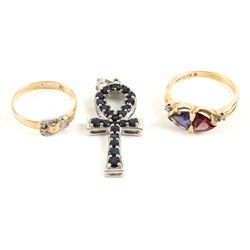 Lot of 3 Gold & Silver Designer Jewelry Items