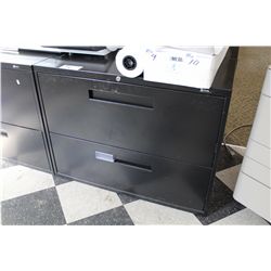 BLACK 2-DRAWER LATERAL FILE CABINET