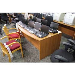 HARVEST CHERRY BOW FRONT EXECUTIVE DESK W/CREDENZA