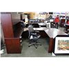 Image 2 : CHERRY BOW FRONT U-SHAPE EXECUTIVE DESK C/W HUTCH