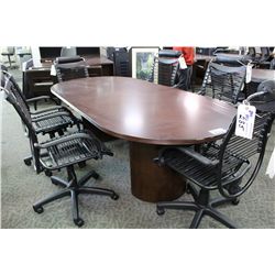 CHERRY RACETRACK 8' BOARDROOM TABLE