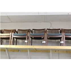 TEAL MAHOGANY FRAMED CLIENT CHAIR